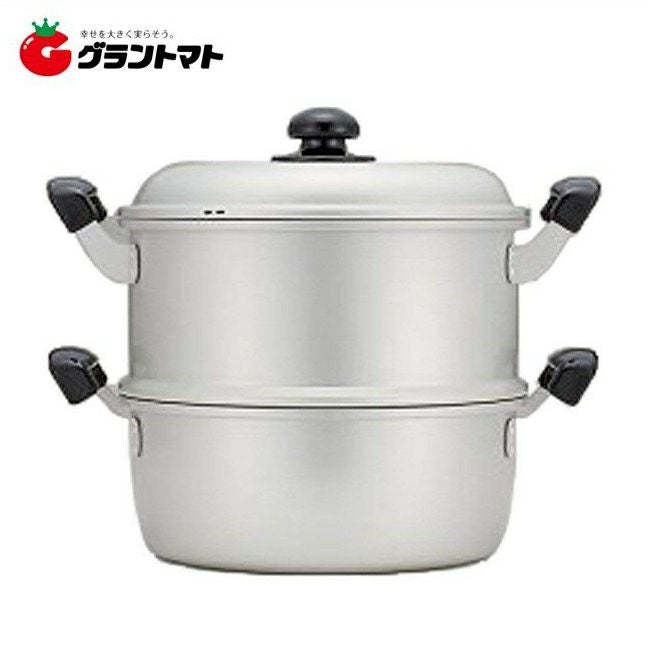 アルミ2段蒸し器 パール金属 アルミ 2段 蒸し器 28cm ニューセレット H-2418 蒸し鍋